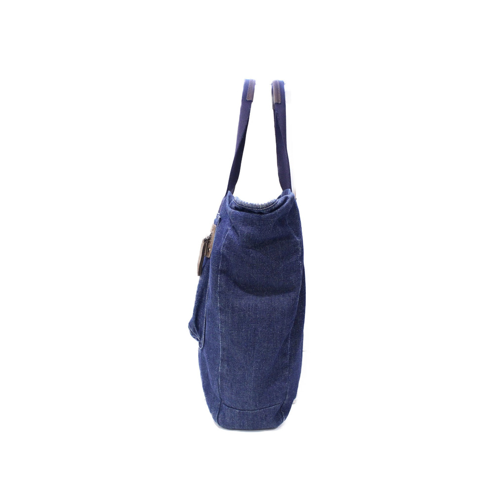 Saint Laurent Tote Denim Suede Blue Canvas Bag